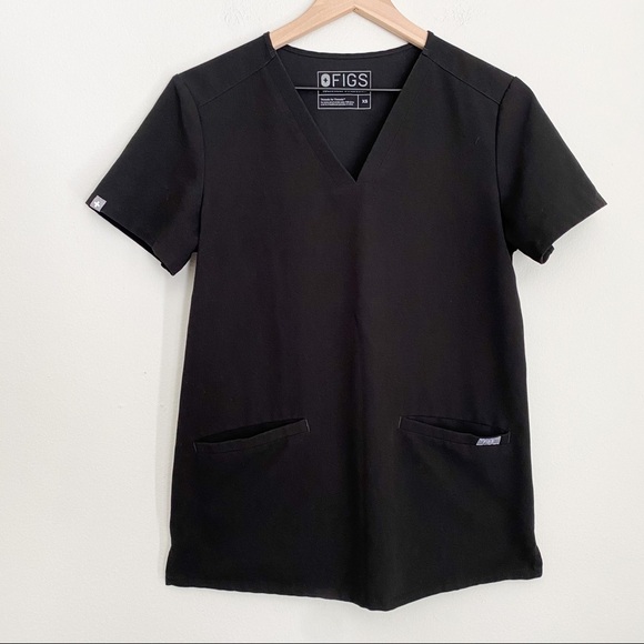 FIGS v-neck black scrub top size small - Picture 5 of 6